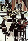 Juan Gris Man in the Cafe painting